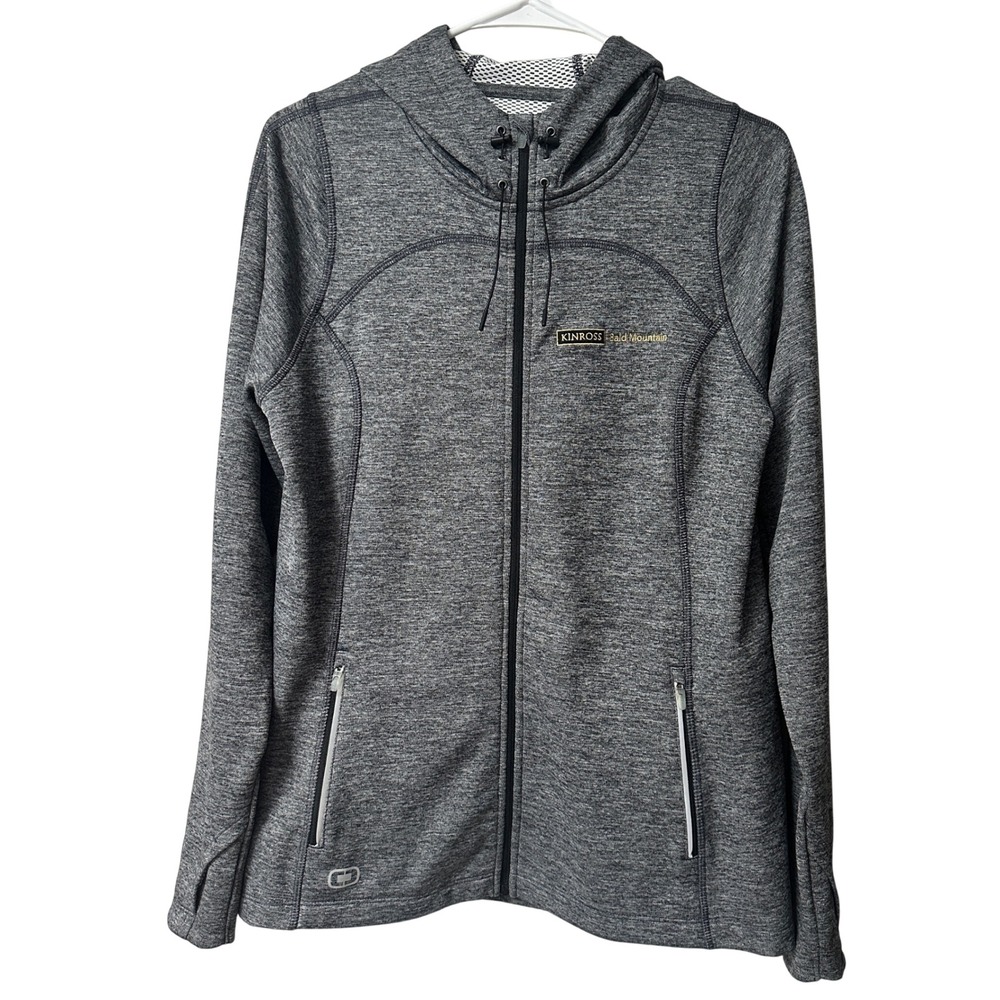 OGIO Endurance Women's Jacket Size Large Full Zip Hooded Heather Gray Bald Mtn